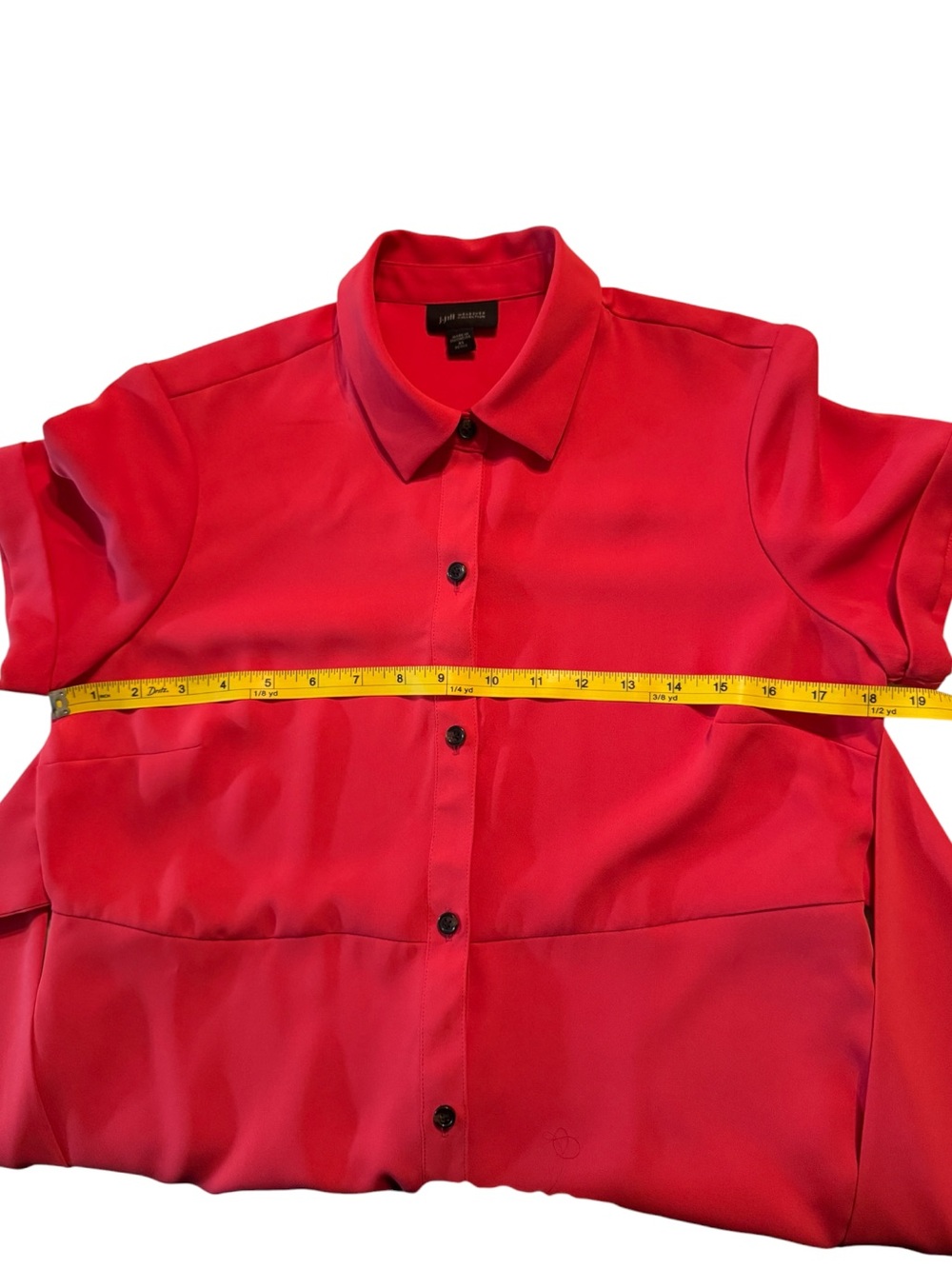 J. Jill Wearever Collection Red Shirt Dress Tie Waist ShortSleeve Midi XS Petite - Picture 9 of 16